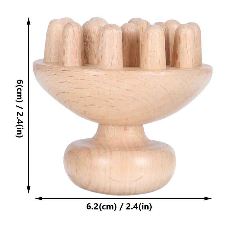 Wooden Massage Brush Mushroom Shaped Hairbrush for Scalp Relax Scalp