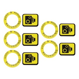 The Lord of the Tools 5 Sets Camera Body Cam Video Recording Stickers CCTV Yellow Body Stickers Recorder Camera Video Warning Label Sticker Compatible with Brifield BR1 BR3