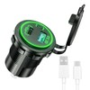 RichLuck Salida USB de 12 V, Carga rápida 3.0 Doble