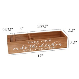 Elegant Designs HG2034-NWD Pantry Picks Farmhouse Wooden Kitchen Countertop Decorative Organizer with Take One or do The Dishes… You Choose White Script & Marker Slot for BBQ, Events, Natural Wood