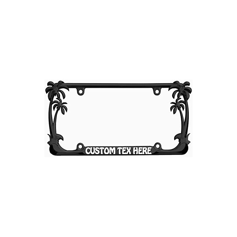 Seas The Day Palm Tree Design Chrome Metal Auto License