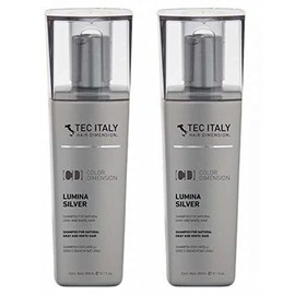 Tec Italy Lumina Silver Shampoo for Natural Gray and White Hair 10.1 oz (Pack of 2)