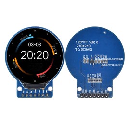 Hailege 1.28-inch GC9A01 TFT LCD Display Module 1.28 Inch 240x240 RGB IPS LCD Display Screen Module DC3.3V 4-wire SPI Interface (Round/Square/Red Option)