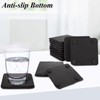 YOUNTHYE 36PCS Slate Coasters Bulk Black Stone Coasters Square Slate