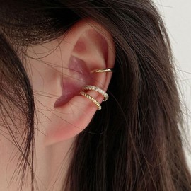 Ear Cuffs Non Piercing Gifts Trendy Stuff Gold Plated Ear Cuff for Non Pierced Ears Clip on Cartilage Earring Fake Earrings Hnadmade Jewelry