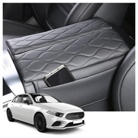 YEE PIN W177 V177 W247 Armrest Cover Compatible with Mercedes A Class W177 V177 2019+ / B Class W247 2020+ Centre Armrest Cover Leather Protective Cover Centre Console Accessories