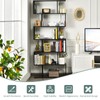 BETTARY 6-Tier Bookshelf, Freestanding S-Shaped Geometric Display Shelf, Modern Tall