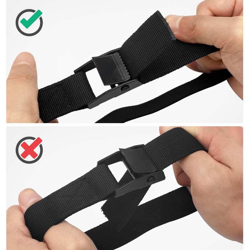 Pack of 6 Short Tie Down Straps, 100 cm, Adjustable