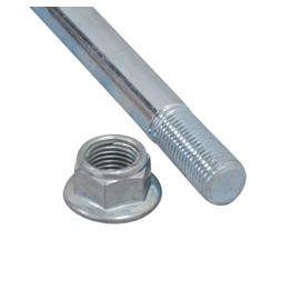 AlveyTech 13-1/8 x 9/16" Rear Axle & Lock Nut Assembly - Durable Steel Axle and Nut with Smooth Unthreaded Shaft, Replacement 2-Wheeler Bike Parts for Coleman CT200U Trail Mini Bikes