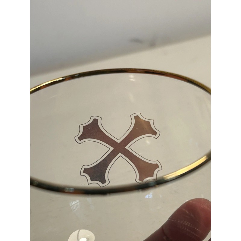 Unmarked Bumbu Rum Cocktail Glasses Gold Crossbones Lowball Rocks glasses