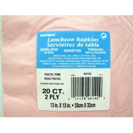 Unique Pastel Pink Luncheon Napkins 20 Ct 2 Ply 13 in x 13 in Cocktail Girl Baby Party