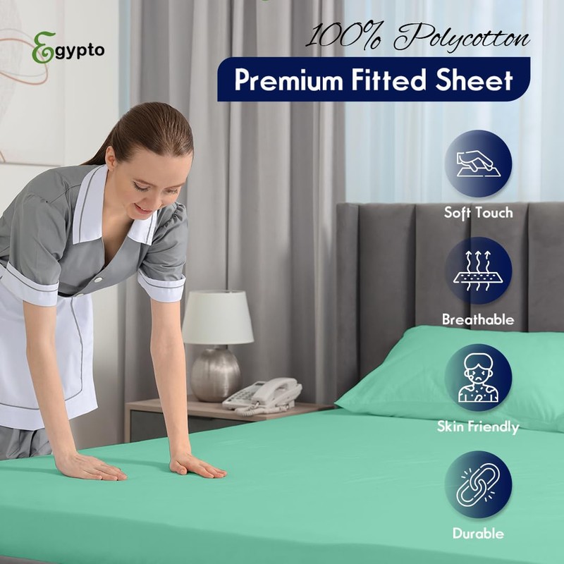 Egypto King Size Fitted Sheets – Soft & Breathable 10"