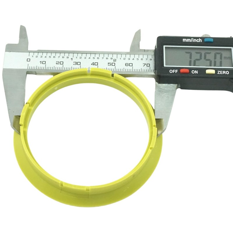 4x Centring Rings 72.5-66.6/72.5 to 66.6 Yellow