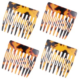 Bewudy 4pcs French Hair Side Combs, Small Combs for Twist Hair Styling Strong Hold Hair Comb Clips for Women Decorative Clips