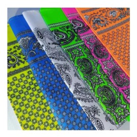 KFMX Pañuelo Paliacate Color Neón Pañuelo Tono Surtido
