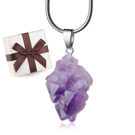COAI Unisex Amethyst Pendant Necklace, amethyst, Amethyst