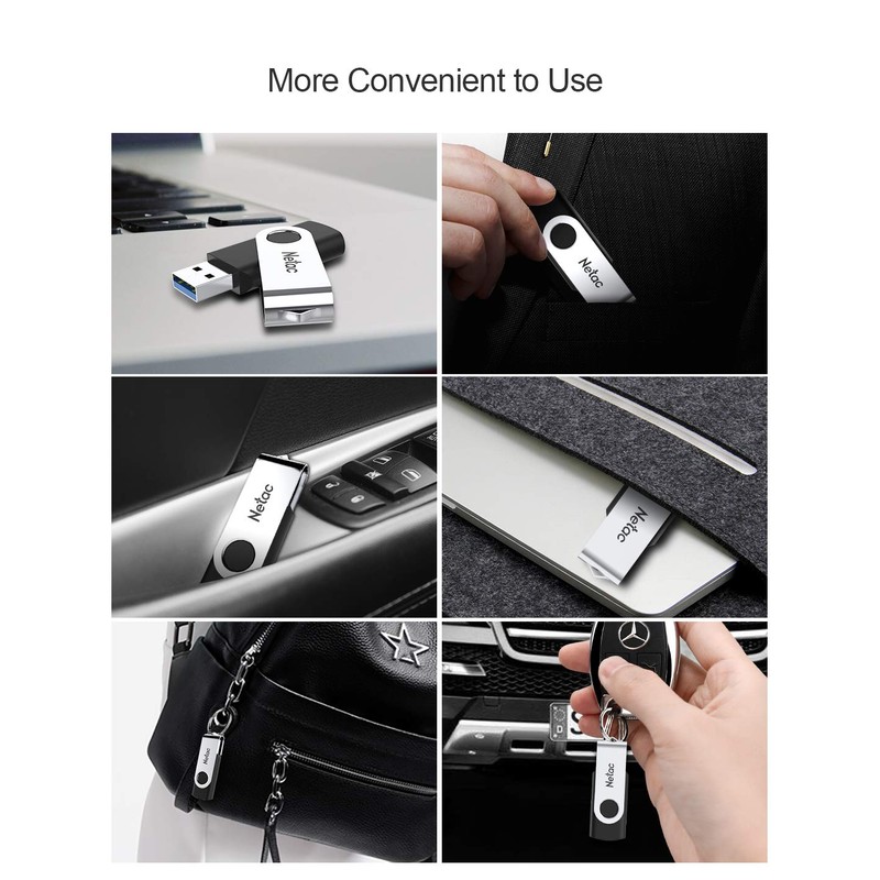 Netac 64GB USB 2.0 Flash Drive, Swivel Design Memory Sticks,