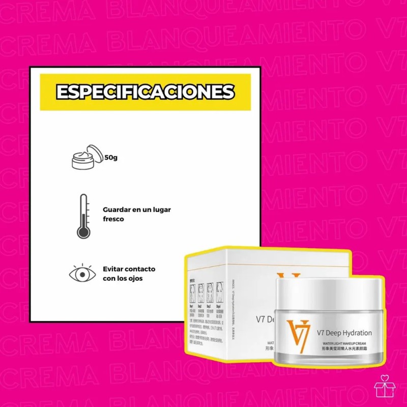 Crema Bioaqua Hidratación Profunda + Blanqueamiento V7 Deep Hydration And