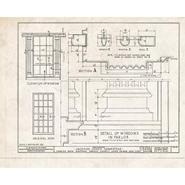 Historic Pictoric : Blueprint HABS NY,30-Want,1- (Sheet 7 of 14) - Jackson Jones Homestead, Merrick Road, Wantagh, Nassau County, NY 24in x 18in