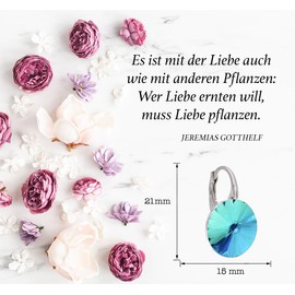 Rivoli Earrings 925 Silver with Austrian Zirconia - Perfect Jewellery for Women and Girls - Drop Earrings as a Ladies and Girls Gift, Silver, Crystal