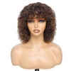 Peluca rizada ombré con flequillo, cabello humano, peluca de cabello