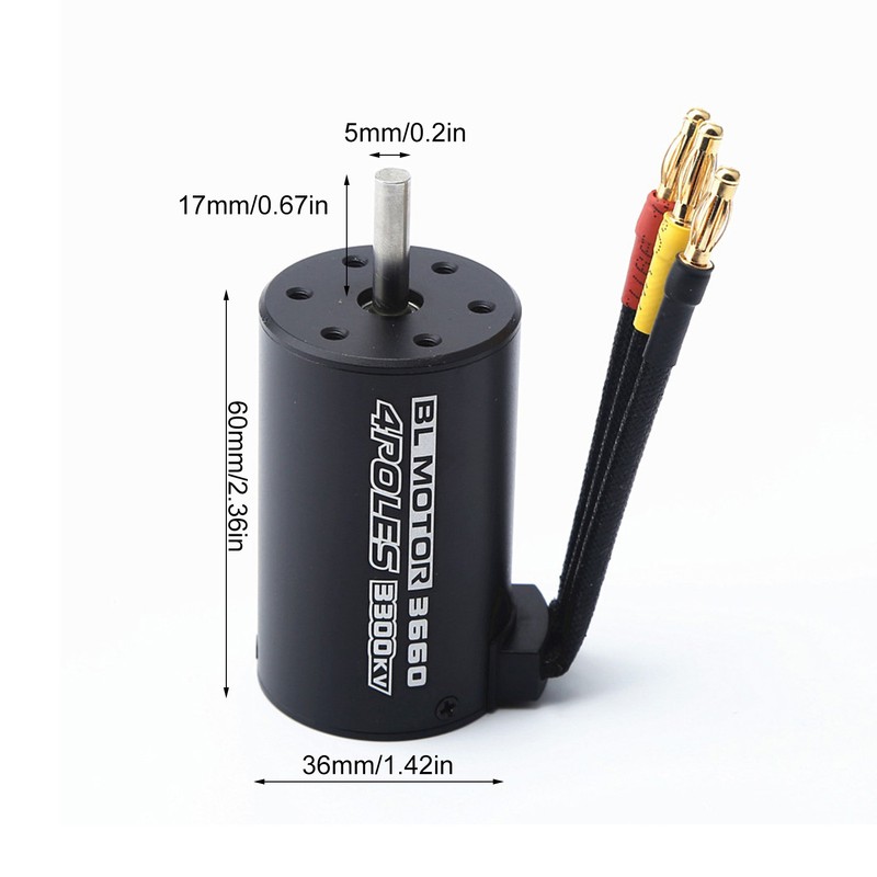 Waterproof 3660 3300KV Brushless Motor 80A Brushless ESC Combo Set