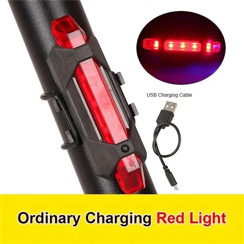 USB Rechargeable Bicycle Rear Light, 4 Modes Bicycle Tail Light,