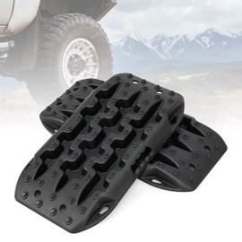 S AFSTAR 2 PCS Traction Boards Offroad, 2-Piece Traction Tire Mat W/Built-In Jack Base & Mounting Holes, 22046 LBS Load Capacity, Tire Traction Boards, Recovery Boards for Sand Snow Mud, 23" x 12.5"
