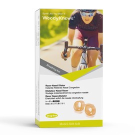 WoodyKnows Racer Nasal Dilator, Model 2024 Soft, improves sports airflow, nasal congestion aid (S 4Pack)