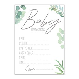 Little Angels Jamboree Baby Shower Game - Pack of 10 Baby Boho/BOTANICAL Prediction Cards - Guess The Weight/Date (BSBBPC20)