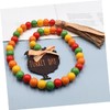 COHEALI Thanksgiving Wood Bead Garland Tassels for Home Decor Rustic