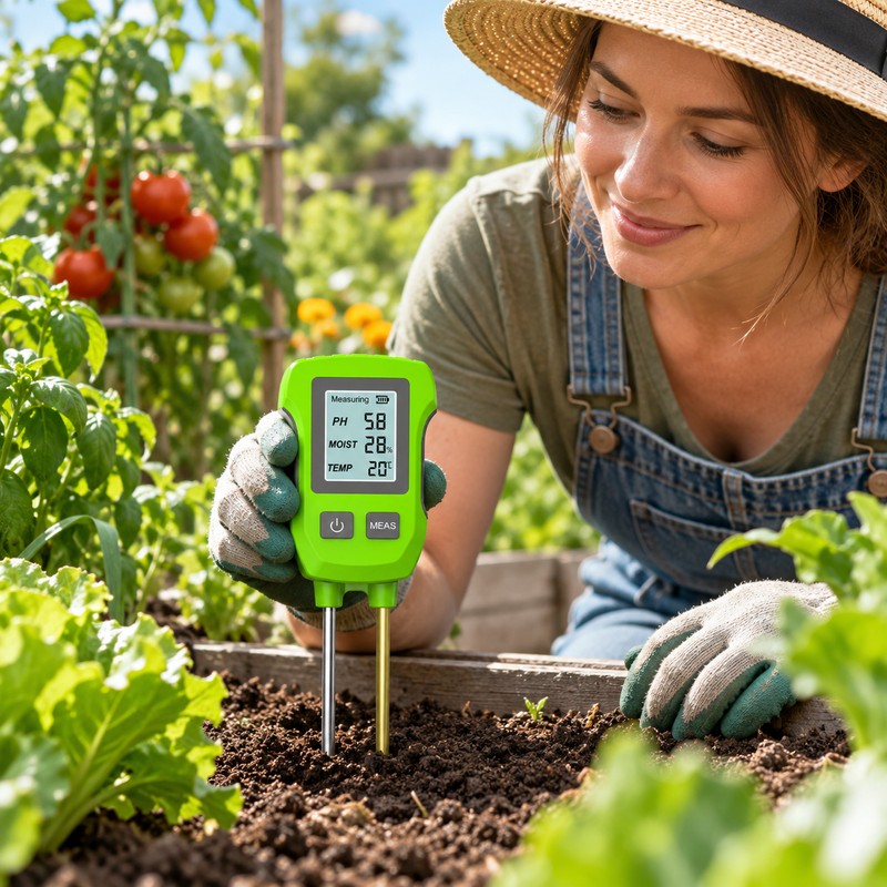 3-in-1 Digital Soil Tester – LCD Soil pH, Moisture &