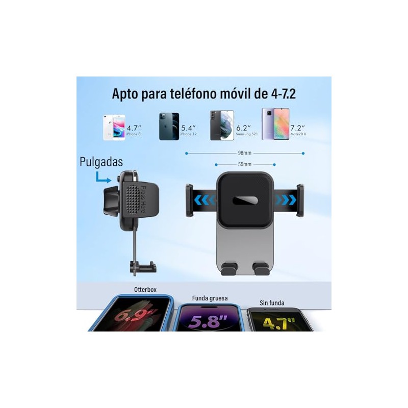 KIROGILY Soporte para Celular Automovil, Porta Celular para Auto de