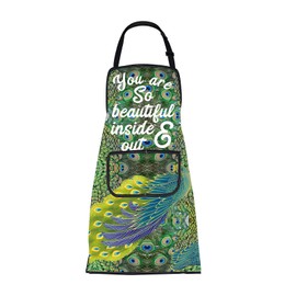 Peacock Apron With Pockets Peacock Gifts for Peacock Lovers You Are So Beautiful Peacock Gardening Apron Peacock Baking Apron (Peacock Apron)