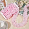 GORGECRAFT 5m*50mm Double Layer Chiffon Lace Edge Trim Pink Pleated