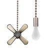 SmoTecQ Ceiling Fan Pull Chain Extender with Decorative Frosted Glass