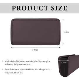 BWBWND Car Trash Can, Foldable Small Hanging Trash Bin Waterproof Car Door Organizer, Multi-Function Leather Garbage Bag Mini Storage Can for Vehicle Back Seat & Side Door (Brown)