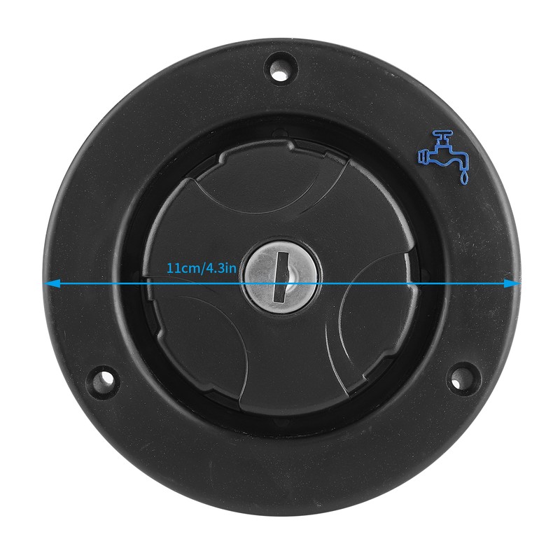Round Water Inlet Fill Lock Tank Filling Port W/Key for