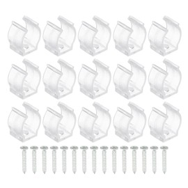 TOP-VIGOR 15 Stück T5 U-Clips, Halterung für LED-Glühbirnen, Halterung, Kunststoff, Leuchtstoffröhrenhalter mit Schrauben, um Durchhängen zu verhindern, transparent