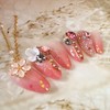Flower ending handmade nail tip - Natural / 플라워 엔딩