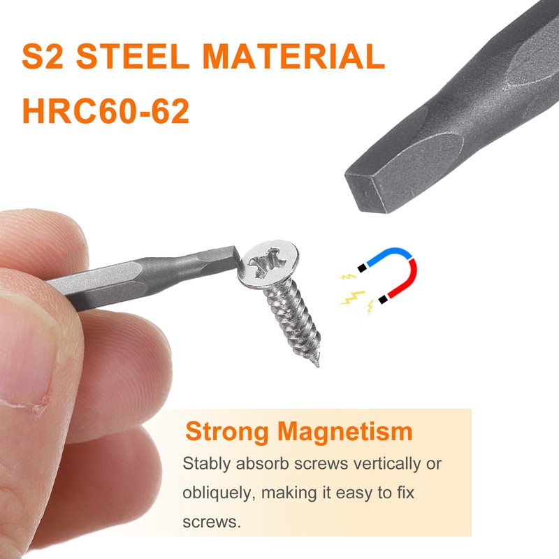 sourcing map 3pcs SQ1 Square Screwdriver Bit 5/32" Hex Shank