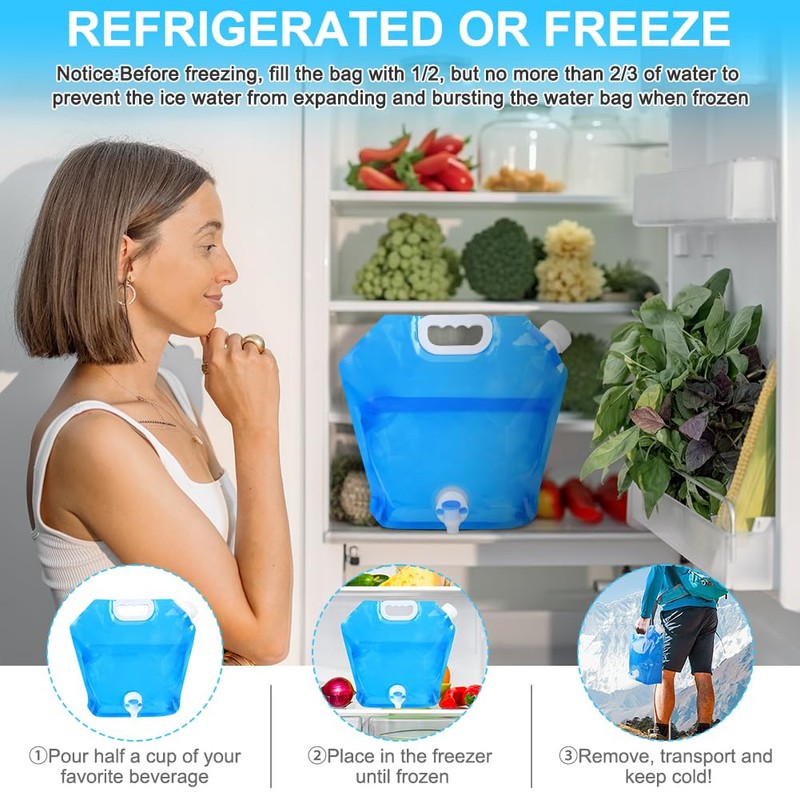 flintronic 10 L Foldable Water Canister (Blue)