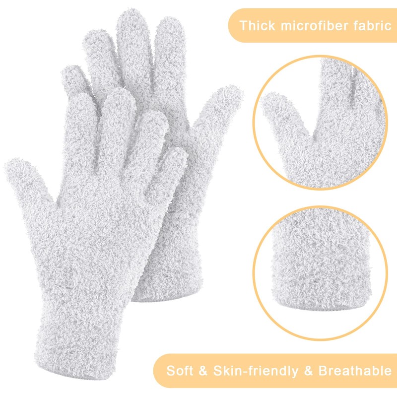 4 pares de guantes de microfibra lavables y reutilizables, guantes