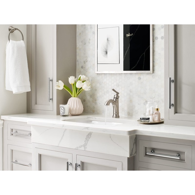 Moen Halle Spot Resist Brushed Nickel One-Handle Single Hole Bathroom