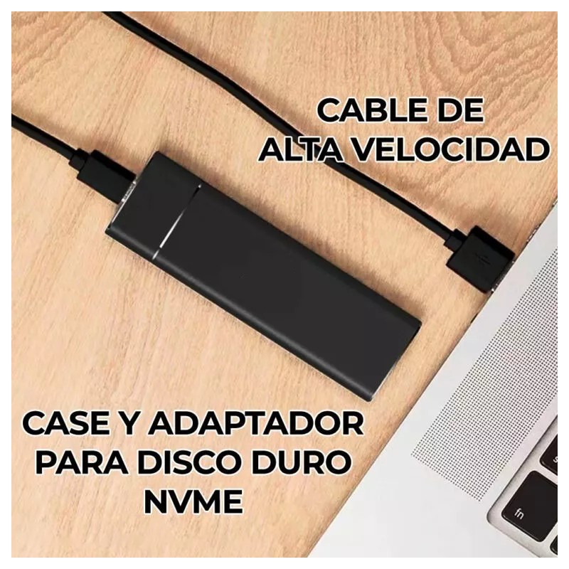 EGTMA Case Disco Ssd M.2 Nvme Con Cables Tipo C