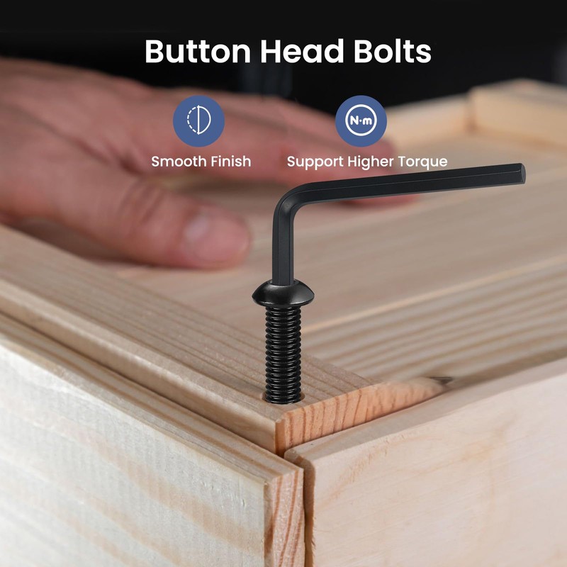 BNUOK 1/4-20 x 1/2 Inch Button Head Socket Cap Bolts