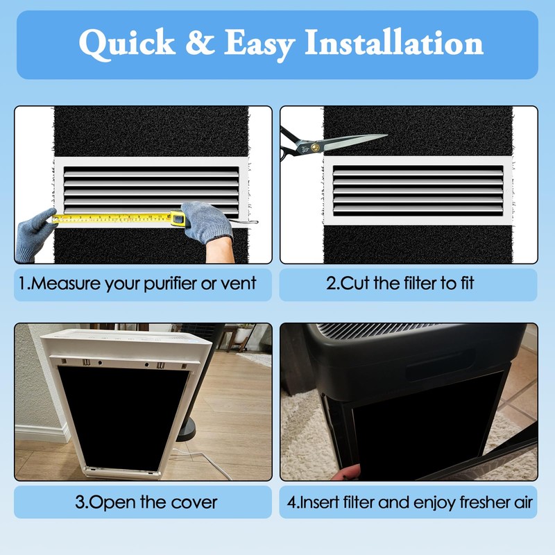 MAXTBEE Activated Carbon Air Filter Sheet 16"x48" – Cut to