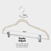 Home-it 10 Pack Velvet Hangers with Clips - Ivory Pants