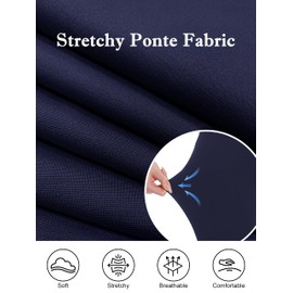 Tapata Women's Ponte Pencil Skirt, Stretchy Office Work Skirt, Knee-Length, Business Bodycon, High Waist Wear to Work Skirt, Knee Length Navy