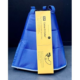 KVP New KVP Calmer Dog E-Collar, L Blue Easy Feed Opening Soft Washable Pet Recovery